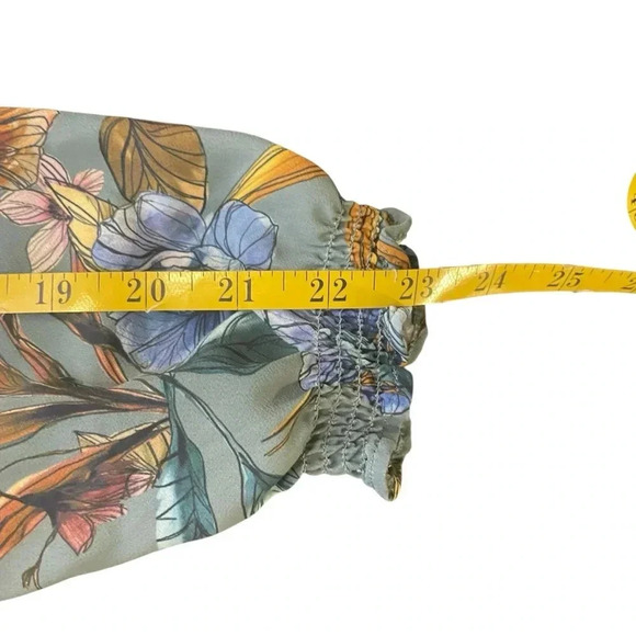 Christopher & Banks Women’s Green Floral Boho Peasant Long Sleeved Blouse Medium - Picture 9 of 10